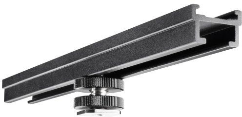 Walimex Blitzschiene Verlängerungsschiene 30 cm - Beidseitige Blitzschuh Halterung - Stativ Montage für 1/4 Zoll Gewinde - für Magic Arm, Videoleuchte, Mikrofone