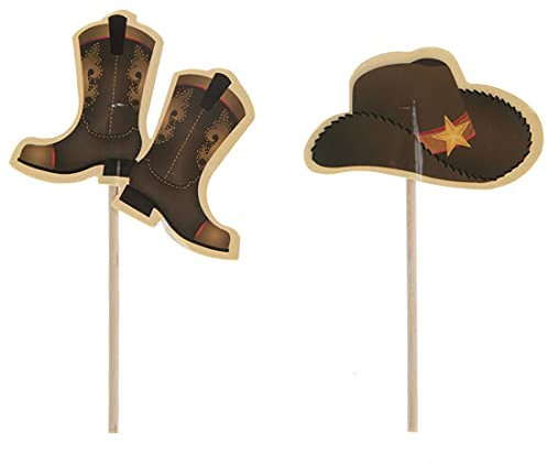 Cowboy Hats & Boots Cupcake Toppers