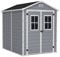 Chalet-Jardin 12 – 929579 Premium 86 geschützt Doppel Tür Mit Fenster Kunstharz grau 186 x 237 x 227 cm