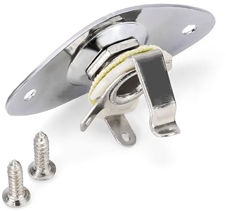 Chrom 1/10,2 cm (6,35 mm Klinkenbuchse Oval gekerbten Metall Gitarre Bass Jack Platte)