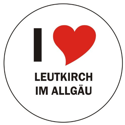 INDIGOS UG Aufkleber - Sticker - Autoaufkleber - I Love Leutkirch im Allgäu - 8 cm Durchmesser rund - JDM - Die Cut - OEM - Auto - Heckscheibe - aussenklebend, rund, Auto LKW Truck Stadt