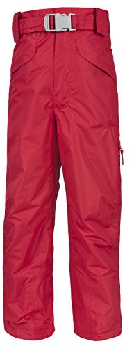 Trespass Marvelous Skihose mit Gamaschen, Knöchel-Reißverschlüssen und seitlichen Belüftungsschlitzen, für Kinder, Unisex, Rot, Größe 36/4