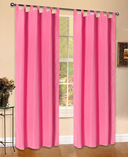 Mikrofaser Vorhang blickdichte Matte unifarbene Gardine, Pink Schlaufen, 245x140 Schal. Material aus Microsatin-Gewebe., 204000