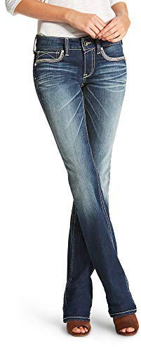 Ariat Women's R.E.A.L. Mid Rise Bootcut Jean, Rainstorm, 32 Regular