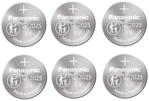 Panasonic Button Battery Lithium CR 2025 P (Pack of 6) Blister Card
