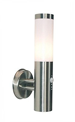 Wandleuchte Nova II Außenleuchte, 220-240V AC/50-60Hz, E27, 40W, IP44, Edelstahl, mit Bewegungsmelder