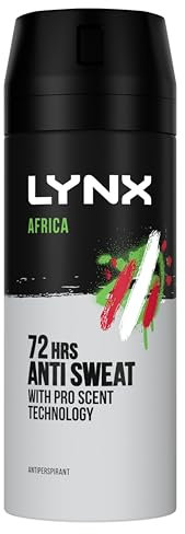 Lynx Africa Antiperspirant Deodorant Spray 72-hour protection against odour and wetness no-fuss aerosol for all-day freshness 150 ml