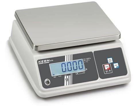 KERN IP-Geschützte Tischwaage, Stark im Lebensmittelbereich, 3kg Wägebereich, 0.5g Ablesbarkeit