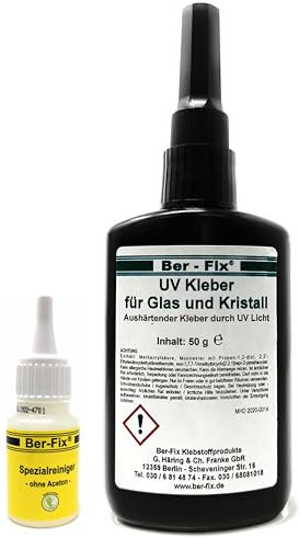 BerFix UV Kleber niedrigviskos für Glas/Glas und Glas/Metall 50-100, 50 g