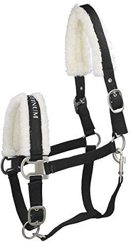 HORZE Pferde Halfter Howard aus Fleece, Halfter für Pferde und Pony, verstellbar, Schwarz, F