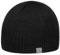 LIERYS Fine Rip Merino Beaniemütze Herren - Mütze Made in Germany - Beanie aus Merinowolle - Wintermütze mit Fleecefutter - Strickmütze Herbst/Winter - Wollmütze schwarz One Size