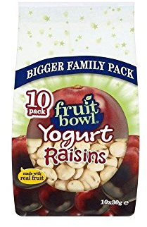 Fruit Bowl Fruit Flakes Raisins with Yogurt Coating (10x30g) - Pack of 2