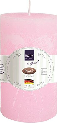 Kerze Stumpen Rustik rose - rosa Ø 6cm, Höhe 10cm