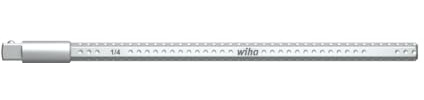 Wiha Wechselklinge SYSTEM 6 1/4 Vierkantadapter für Steckschlüsseleinsätze (03883) 150 mm, variable Klingenlänge, schnelles Umstecken, Teleskop, ergonomischer Griff, ausziehbar