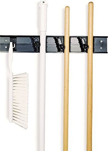 Carlisle Paddles CFS 4073100 Roll 'N Grip Mop, Broom and Tool Holder/Storage System, 3 Positions + 1 Hook