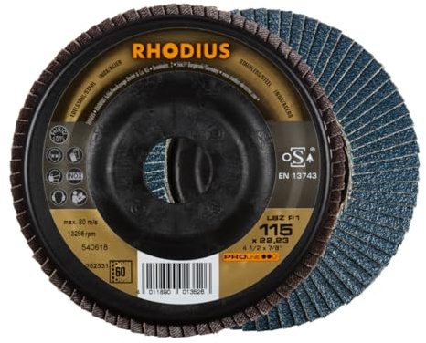 RHODIUS PROline LSZ P1 Fächerschleifscheibe 115 x 22,23 mm K60 10 Stk