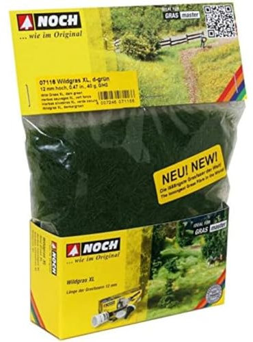 Noch - 07116 - Modélisme Ferroviaire - Herbes Sauvages Xl - Vert Foncé - 12 Mm - 40 G
