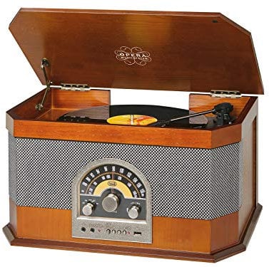 Trevi TT 1040 BT Sistema Stereo Giradischi Vintage con Mp3, USB, Aux-In, Bluetooth, Radio AM/FM, Presa Cuffia, Color Legno