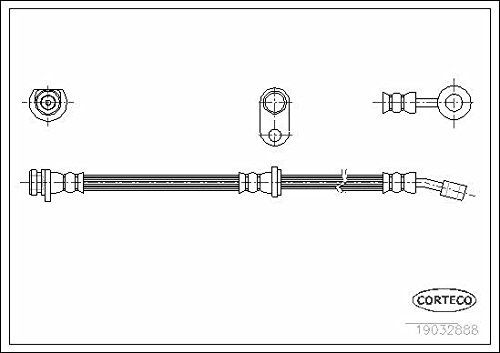 Corteco 19032888 Bremsschlauch hinten rechts | 19032888 Kompatibel mit Accord VI (ck, Cg, Ch, Cf, Cl),accord VI Coupe (cg),accord VI Hatchback (ch, Cl)