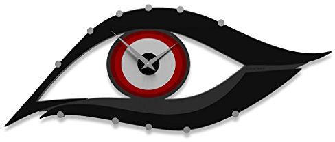 CalleaDesign 73 cm Wanduhr Feuerrotes Auge