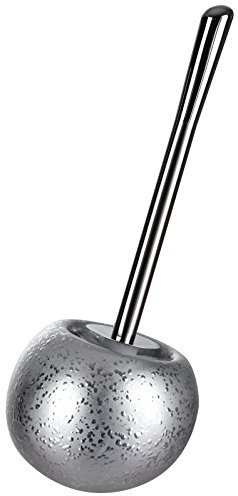 Sanwood 64024300 Coppa WC-Bürstengarnitur, Keramik, silbermatt/glänzend, 16 x 37 x 16 cm