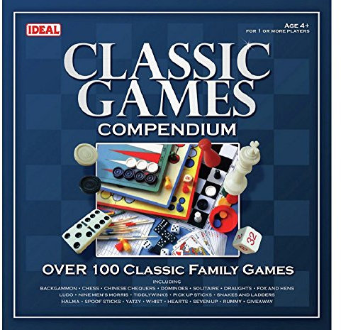 Ideal Classic Games Compendium: Over 100 classic family games Classic Board Games For 1+ Players Ages 4+, Assorted Colourslime Green