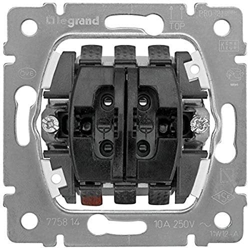 Legrand 775814 Poussoir double pour volets roulants Galea Life, 10 A – 230 V – 50/60 Hz