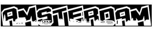 Samunshi® Amsterdam Schriftzug Skyline Aufkleber 20 x 2,8cm weiß