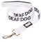 DEAF DOG (Dog Has Limited/No Hearing) White Warning Dog Colour Coded Luxury Padded Personalised 1.8m 6ft Lead Leash To Prevent Accidents or Incidents. Dog Award Winning
