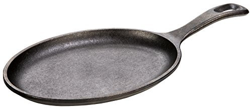 Lodge Plancha Ovalada c/Asas Cocina-Mesa 25,4x19cm INLODGE.LOS3, Inoxidable, Negro
