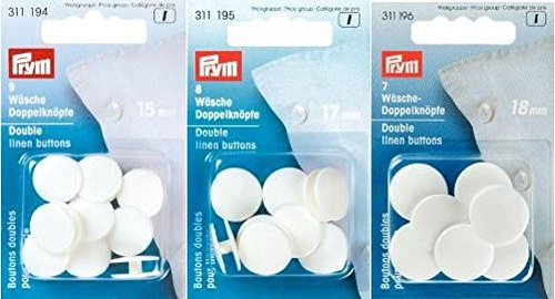 Prym Doppelknöpfe für Dessous, 17 mm, Weiß, 8 Stück