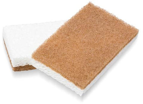 Full Circle Walnut Shell Non-Scratch, Cellulose, Brown, Scrubber Sponges, Set of 2