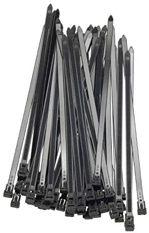 kwb Kabel-Binder Wieder-verwendbar, mehrweg Kabelverbinder aus stabilem Nylon - Geeignet für Elektroinstallationen und Fahrzeugbau - 7,2 x 250 mm, schwarz