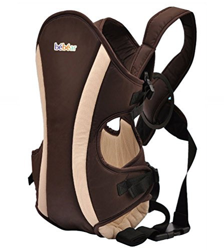 Bébéar Babytrage Baby Tragetasche Rückentrage Bauchtrage Baby Carrier Braun babycarrier unisex Jungen Mädchen