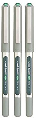 3 X UNI-BALL Eye UB-157 Roller Ball Pen FINE (0.7mm) Green