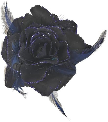 Haarclip mit marineblauen Rosen, große Rose, Fascinator, Blume, Haarspange, marineblau, Haarschmuck, Clips, elastisch, Hochzeitshaarblume, 1 Stück