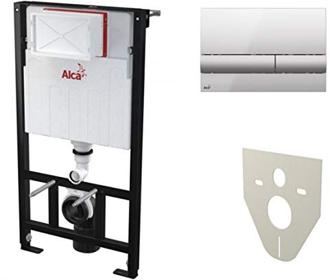WC Vorwandelement für Trockenbau 100 cm inklusive Betätigungsplatte Chrom Glänzend/Matt Unterputzspülkasten Spülkasten Wand WC hängend Schallschutz