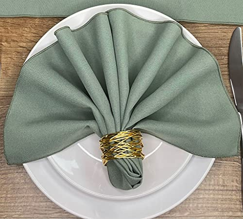 Sage Green 15 x 15 (38cm) Fabric NAPKIN (Polyester, not cotton) PACK OF 4