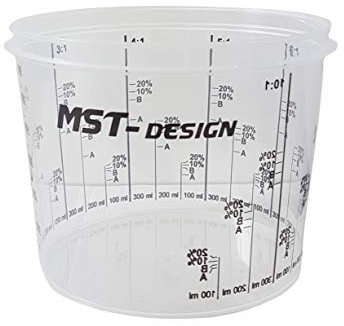 MST-DESIGN Lackmischbecher, 10 Stück mit 750ml I Robuste Einweg-Messbecher mit Mischskala I Mischbecher zum Anrühren von Lacken, Füller, Lasuren etc. I Anrührbecher I Hochwertiges Lackierzubehör