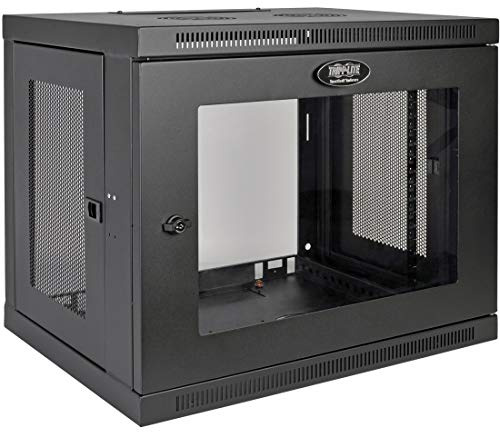 Eaton Tripp Lite SmartRack 9U Mini-Wandgehäuse mit geringer Bautiefe für Switch-Tiefe, mit durchsichtigem Acrylfenster (Schwarz) (SRW9UG)
