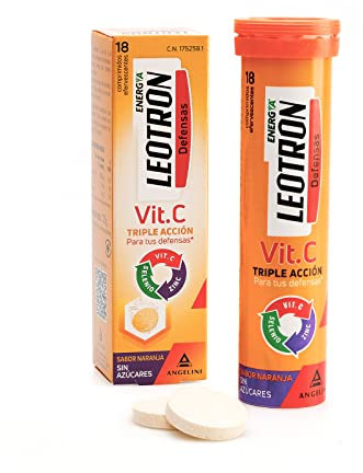 LEOTRON Vitamina C - 18 Comprimidos - Complemento alimenticio con vitamina C, zinc y selenio con edulcorantes