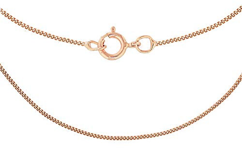 CARISSIMA Collana da Donna in Oro Rosa 9 ct 0,8 mm con Maglia Diamantata a Curb di Lunghezza 46 cm/18 Pollici