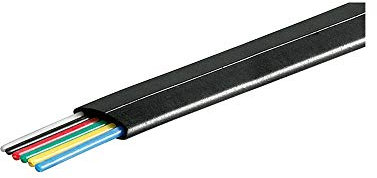 Goobay 93306 Telephone Flat Cable, AWG 28, CCA, Black, 100m Length