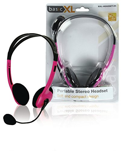 BASICXL BXL-1PI Portable Stereo Headset Pink