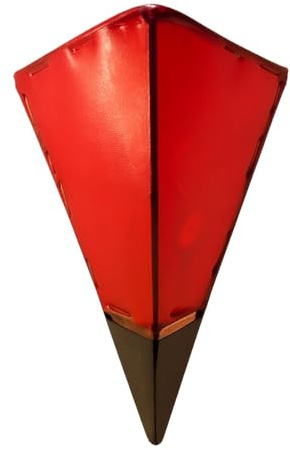 Marokkanische Wandlampe Marwa handgemacht aus Ziegenleder in Rot 30 cm