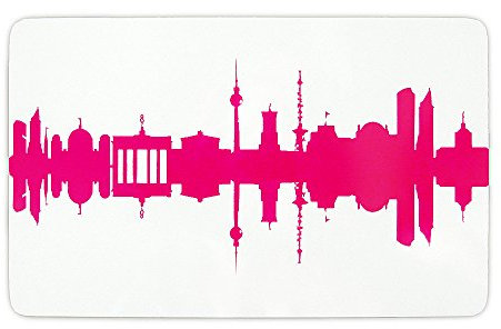 44spaces Original Berlin Frühstücksbrettchen Skyline in pink Design-Brett aus Melamin, spülmaschinenfest, 23,5x14,5cm
