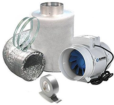 Blauberg Kit Aspirazione Aria + Filtro a Carboni Anti Odore Ø 12,5CM - Portata 280 m3/h