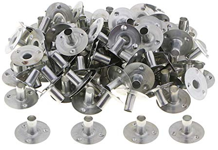 Fenteer 100 DIY Kerzendocht Flachdocht Kerzendocht Halter, Silber, 20x5mm