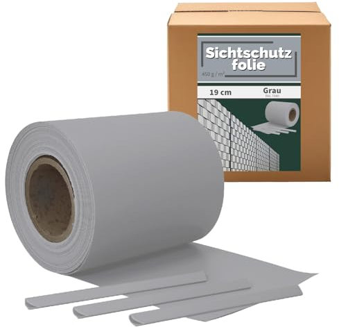 Kingpower Sichtschutz PVC Sichtschutzstreifen für Doppelstabmatten Zaun Doppelstabmattenzaun Stabmattenzaun Gartenzaun Auswahl 5 Farben, Farbe:Grau, Rollenlänge:35 m