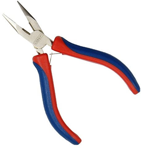 CON:P CPT187087 2C-Handles Electrician's Flat-Taper-Nose Pliers, Silver/Blue/Red, 120 mm